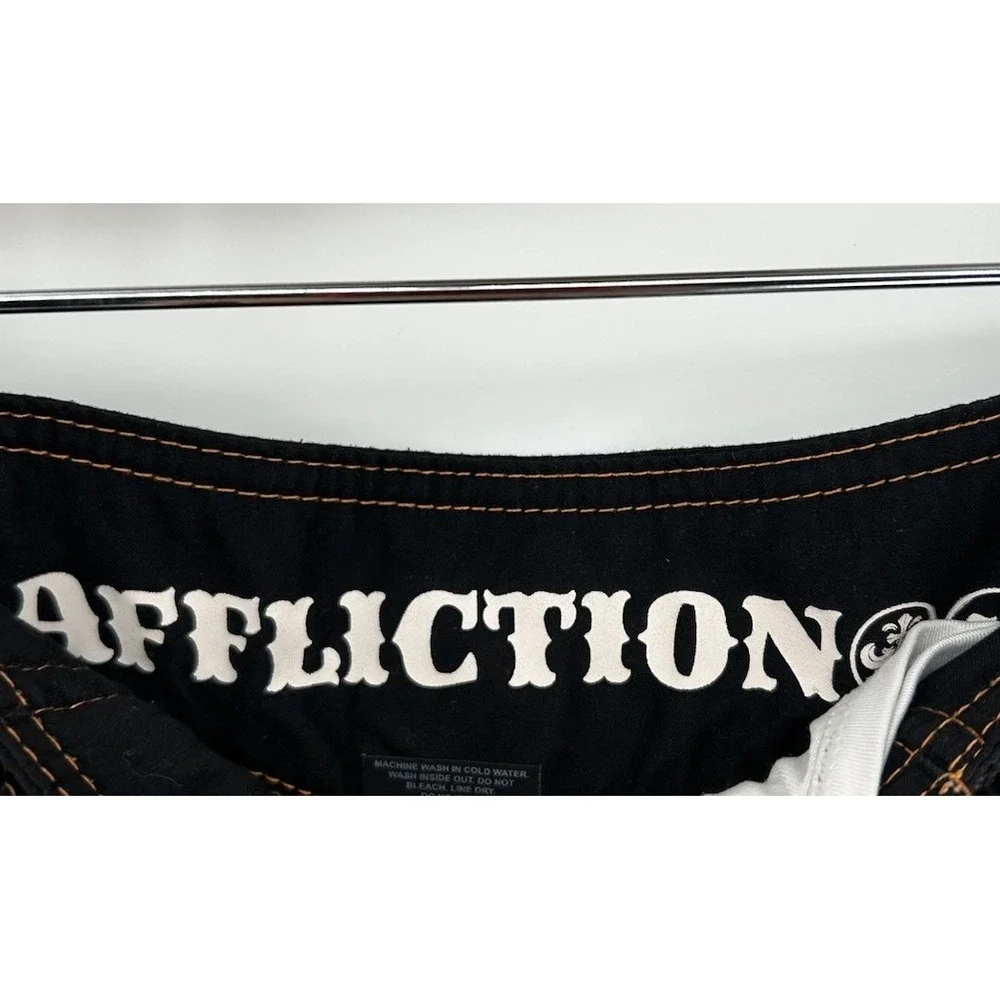Affliction Tried Boardshorts White With Orange Accents And Graphics Men's 31